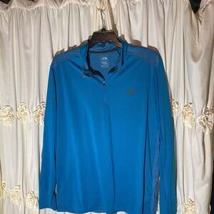 The North Face Pullover Mens XXL Blue Quarter Zip  Golf Shirt